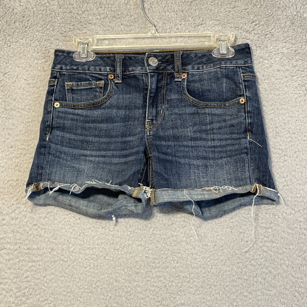 American Eagle Women's Denim Shorts Casual Summer Blue Wash Midi Size 4